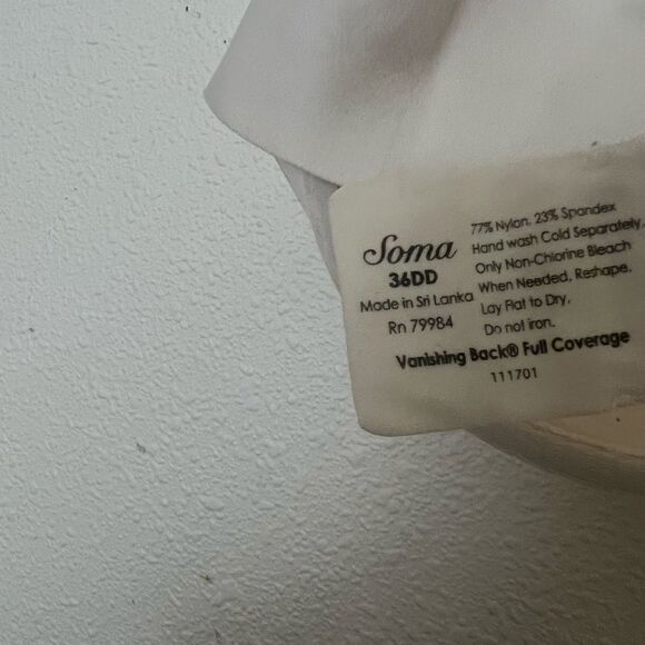 Soma vanishing back full coverage Bra 36DD - Picture 5 of 6